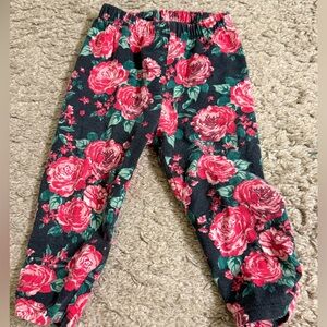Bundles Baby Place Floral Print Red Roses Leggings - 6-9 months